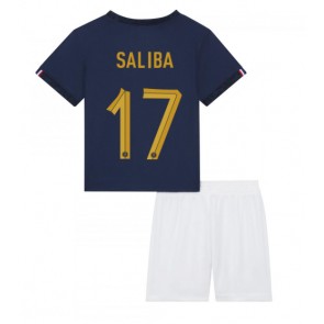 Maillot de foot France William Saliba #17 Domicile enfant Monde 2022 Manches Courte (+ pantalon court)